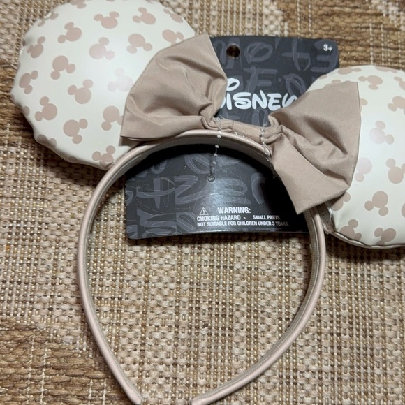 DISNEY EARS - 2 pcs! Tan/white and black/silver Mickey Mouse Headbands - NEW - Picture 2 of 7